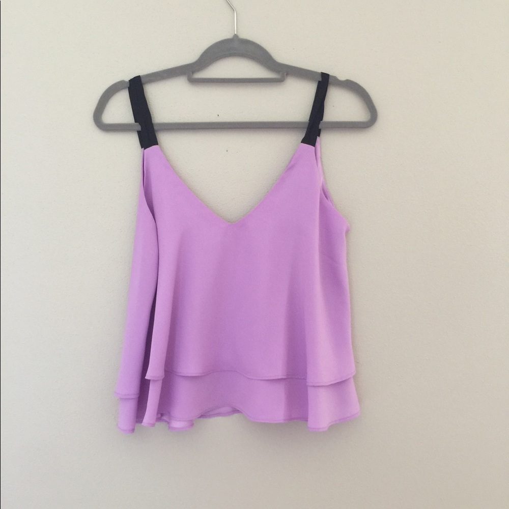 Purple chiffon sleeveless blouse
